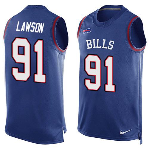  Bills #91 Manny Lawson Royal Blue Team Color Men's Stitched NFL Limited Tank Top Jersey